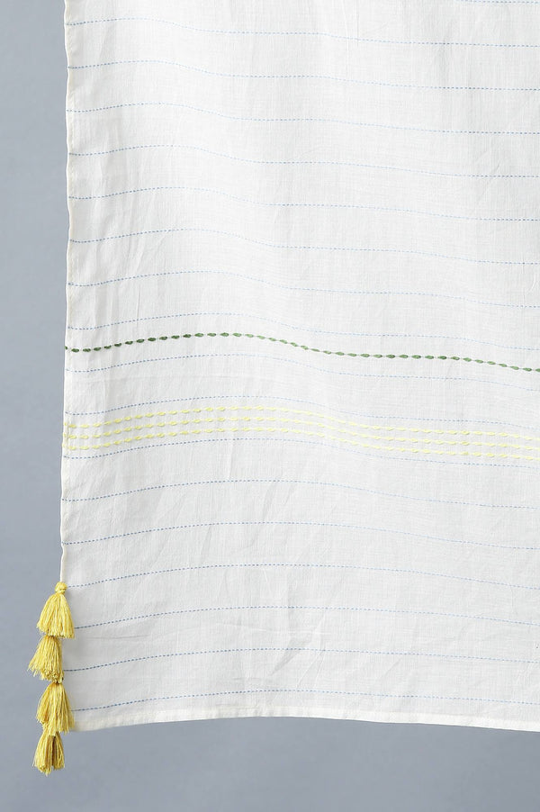 Light Blue Yarn-Dyed Cotton Dupatta