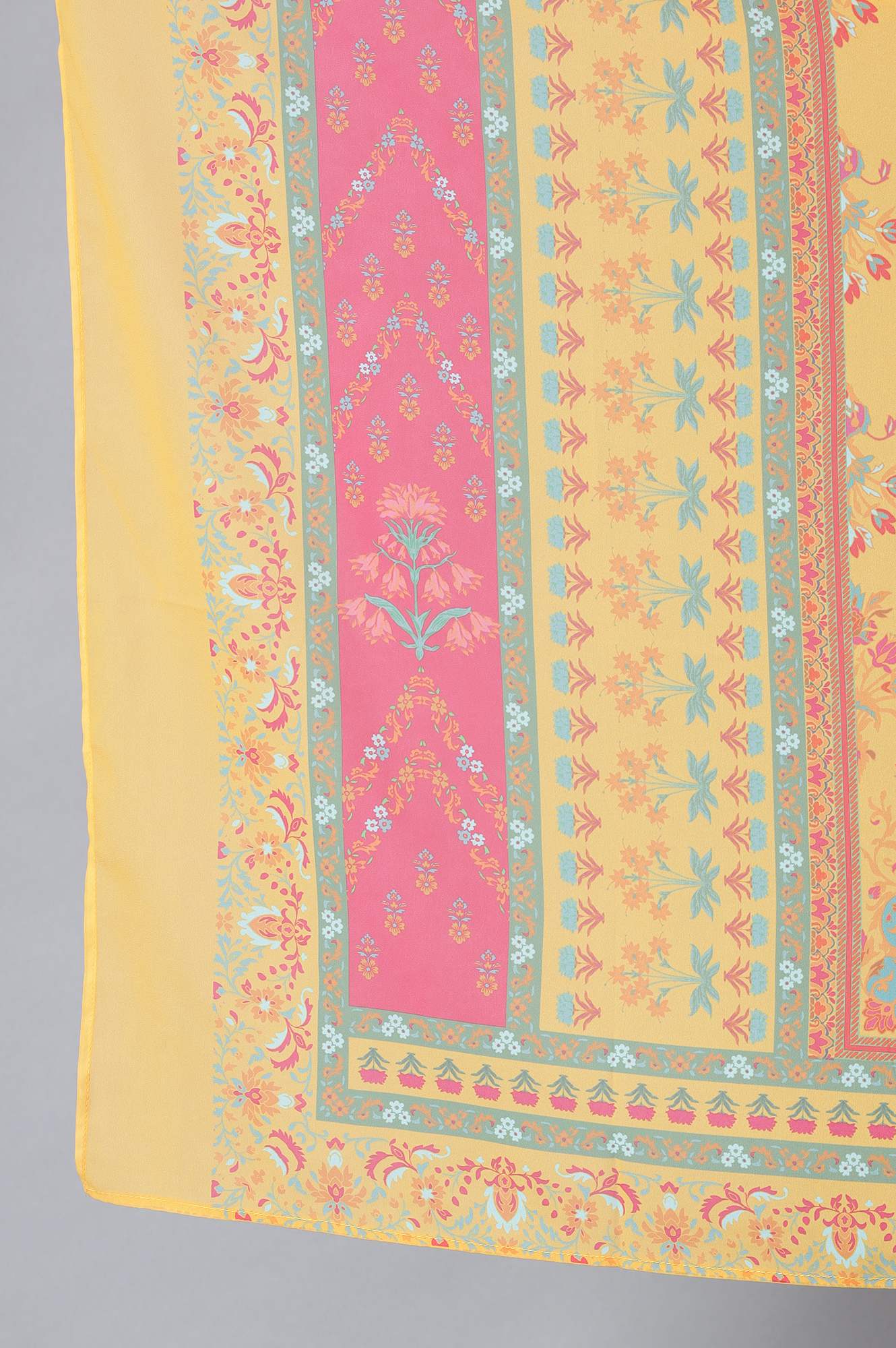 Dark Yellow Printed Georgette Dupatta