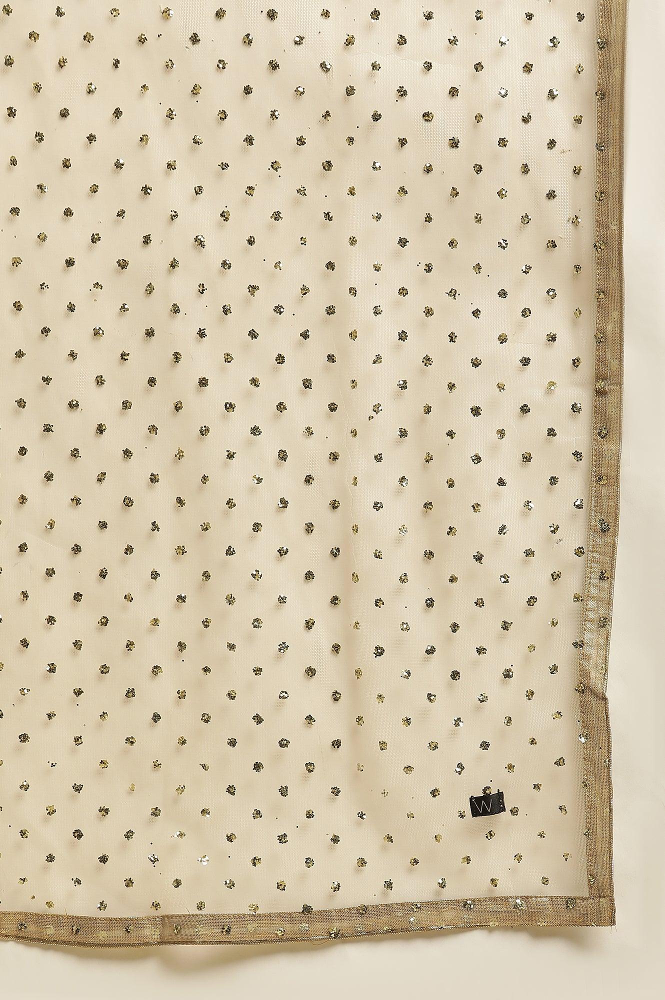 Ecru Printed Kurta With Blue Denim Parallel Pants - wforwoman