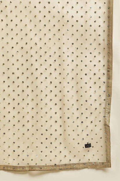 Ecru Printed Kurta With Blue Denim Parallel Pants - wforwoman