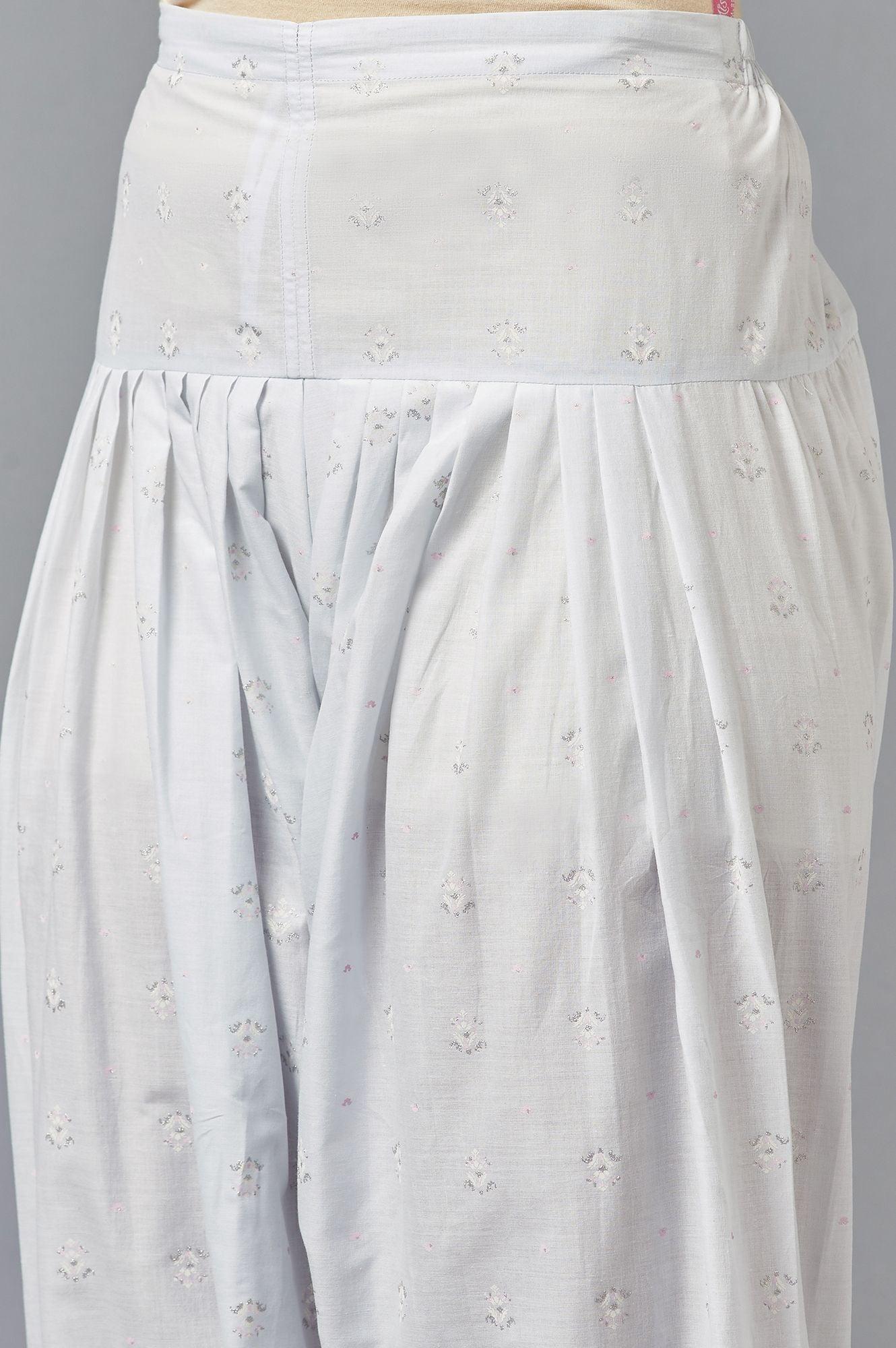 Light Blue Embroidered kurta with Salwar and Dupatta - wforwoman