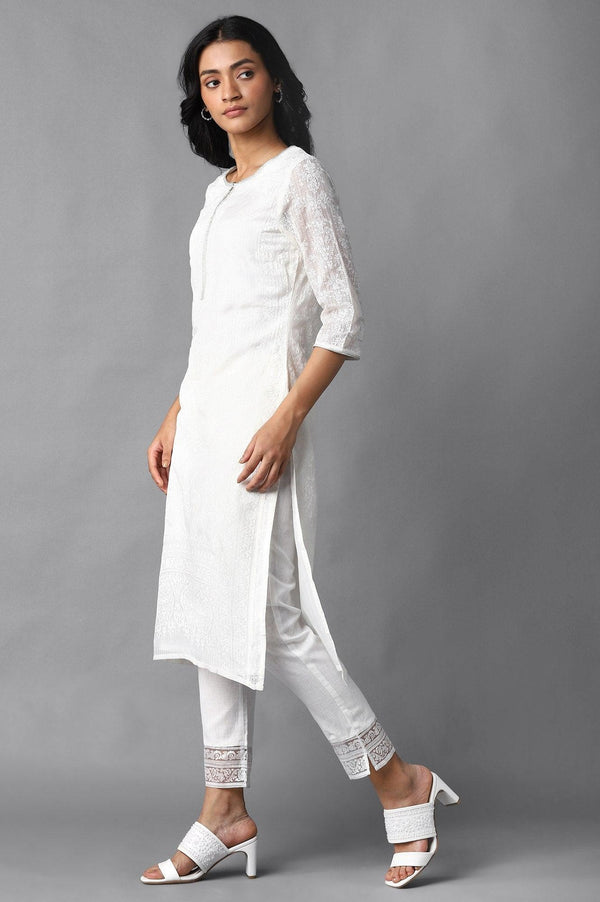 Ecru Kota kurta & Pants Set