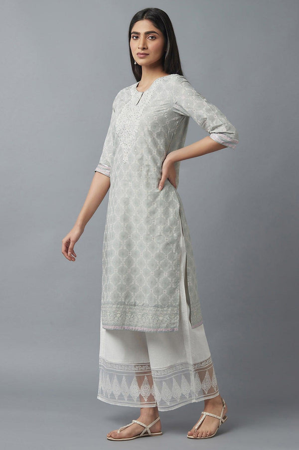 Pista Green Straight kurta & Palazzo Set