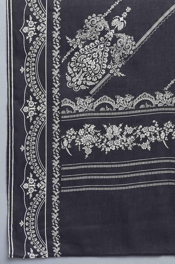 Black Embroidered kurta with Slim Pants and Dupatta