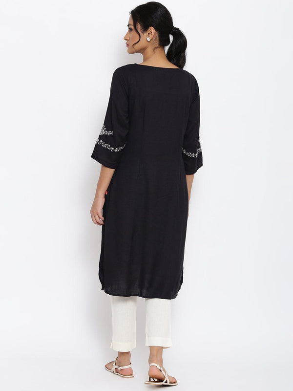 Black Embroidered kurta & Pants Set