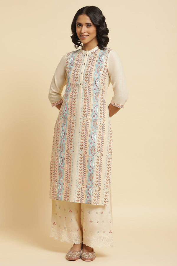 Multi-Coloured Kurta & Parallel Pants Set
