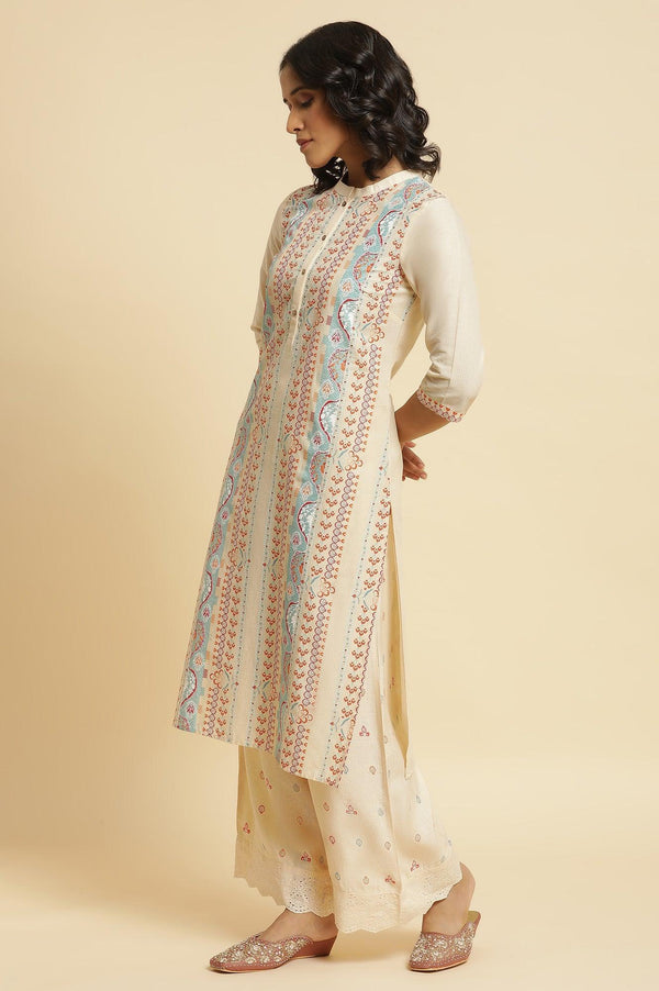 Multi-Coloured Kurta & Parallel Pants Set