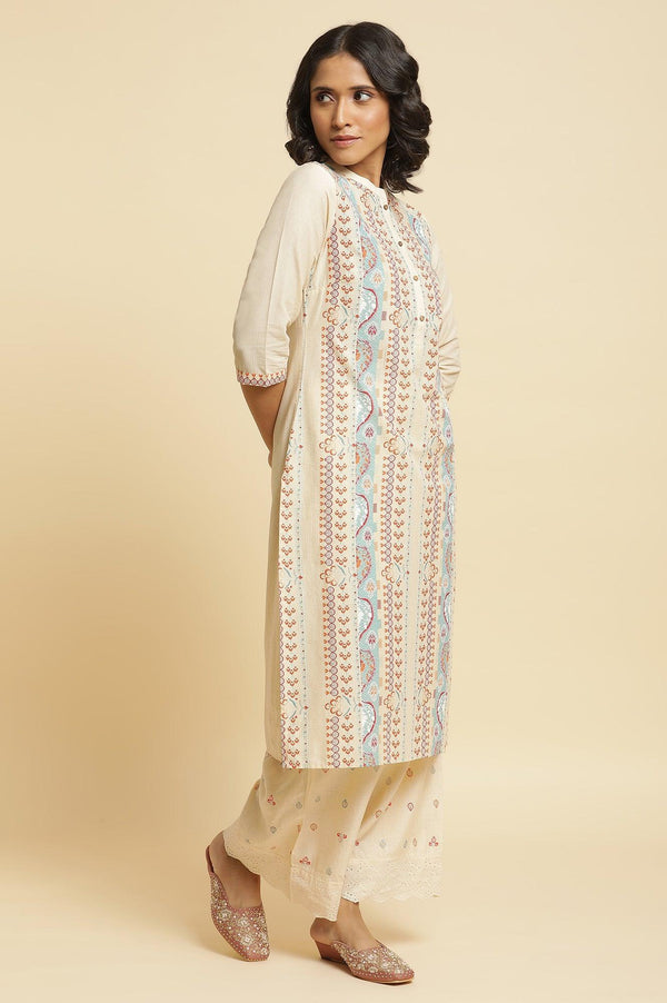 Multi-Coloured Kurta & Parallel Pants Set