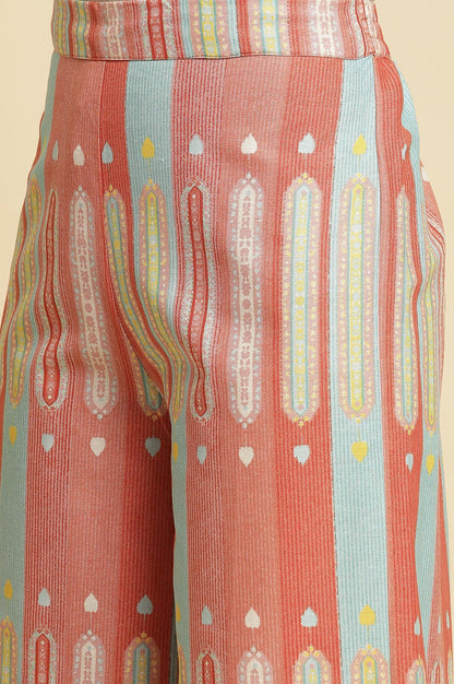 Orange Printed Kurta &amp; Parallel Pants Set - wforwoman