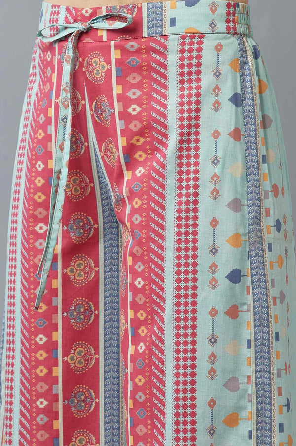 Pink Printed kurta with Parallel Pants