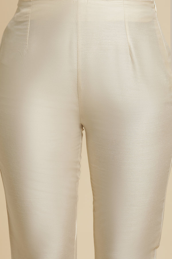 Almond Beige Sequin A-Line Kurta & Pants Set
