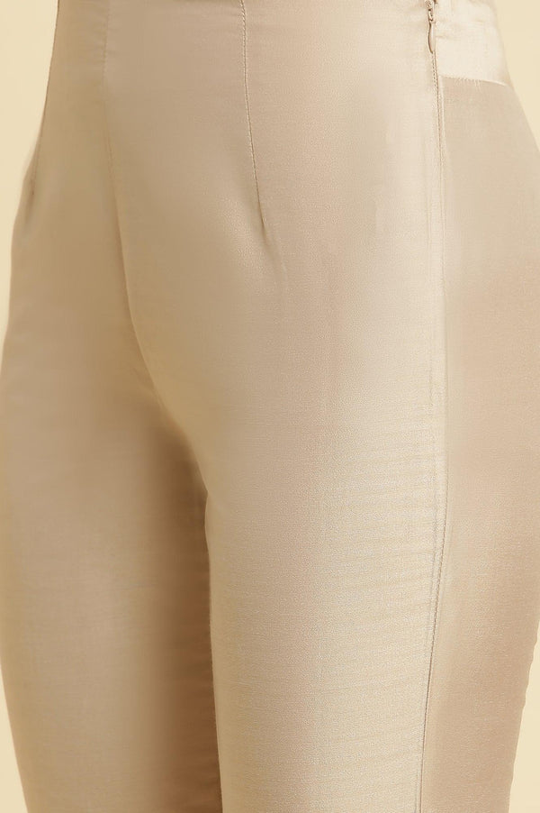 Beige Stripe Printed Kurta & Pants Set