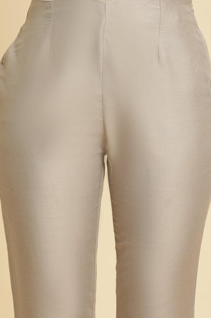 Smoke Grey A-Line Printed Kurta &amp; Pants Set - wforwoman