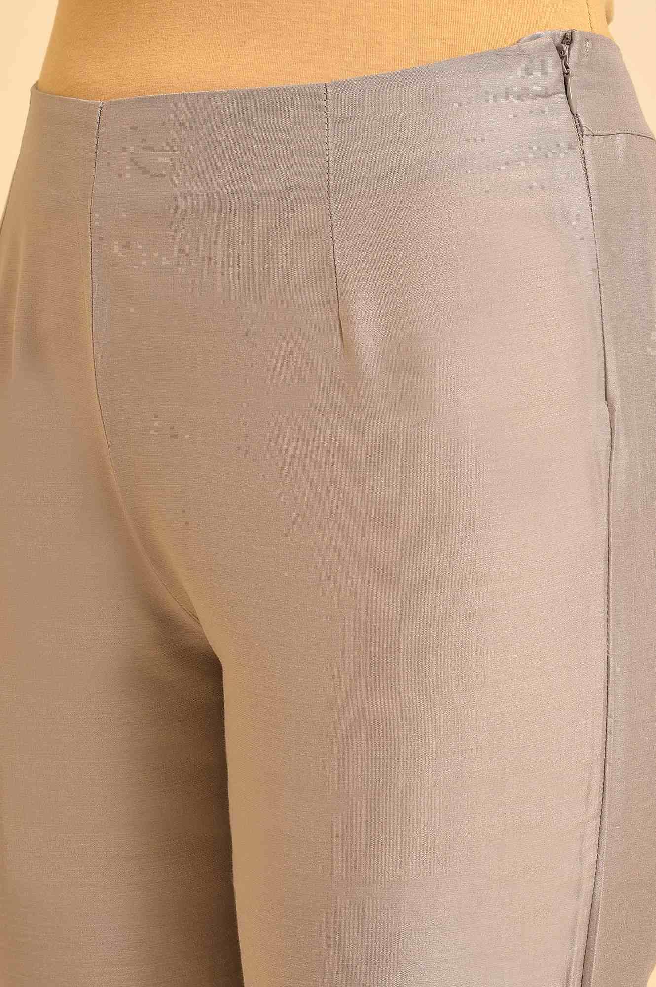 Grey High-Low Kurta And Pants Set - wforwoman