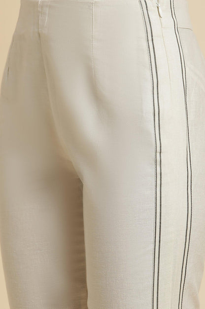 Black Printed Kurta, Ecru Pants &amp; Dupatta - wforwoman