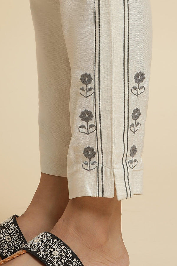 Black Printed Kurta, Ecru Pants & Dupatta