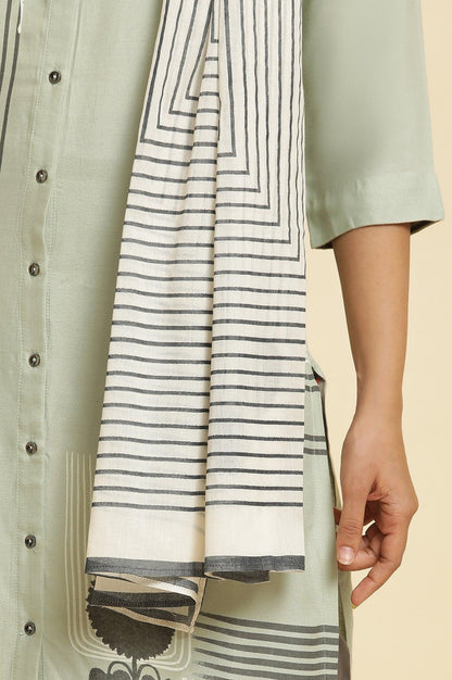 Sage Green Printed Kurta, Pants &amp; Dupatta - wforwoman