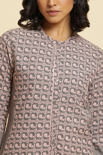 Pink Printed Kurta &amp; Pants Set - wforwoman