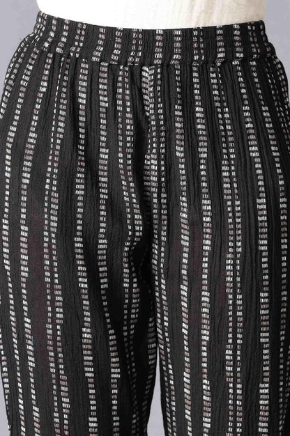 Black Cotton Sleeveless kurta With Slim Pants - wforwoman