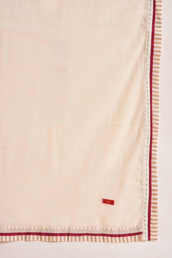 Light Pink Dobby Kurta, Pants And Dupatta Set