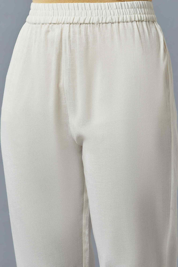 Light Yellow Cotton Dobby kurta, Slim Pants And Dupatta Set