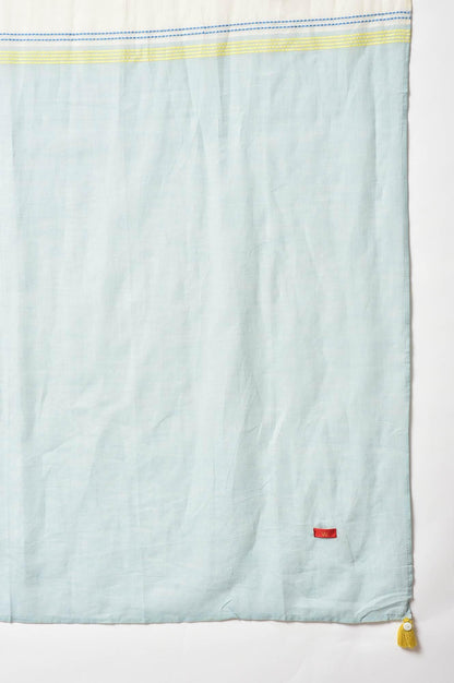 Ecru Rayon Dobby kurta With Yellow Parallel Pants And Ecru Dupatta - wforwoman