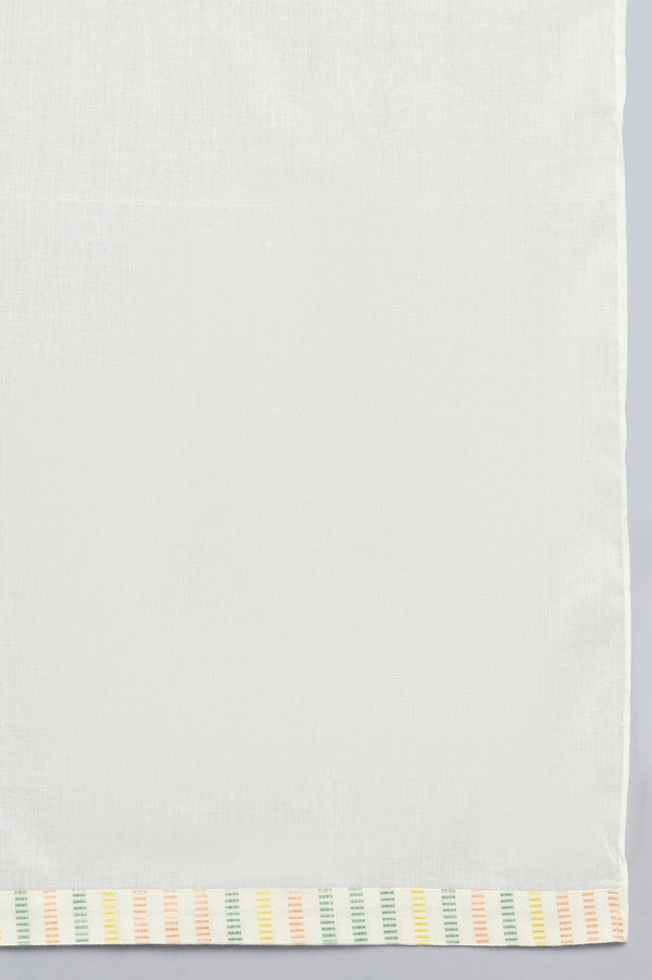 Light Yellow Dobby Straight kurta With Parallel Pants And Ecru Dupatta