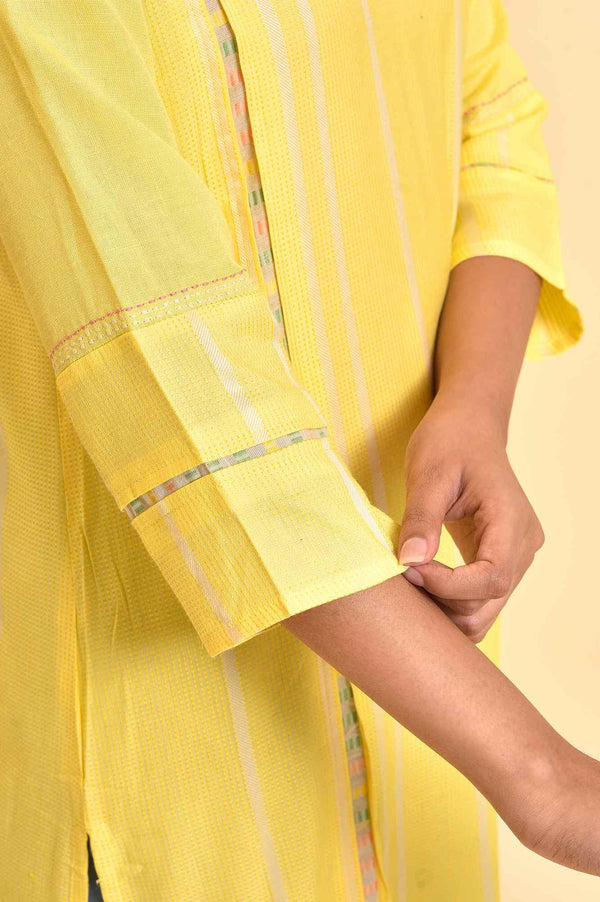 Yellow Casual Kurta, Pants And Dupatta Set