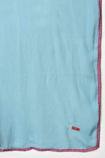 Dark Pink Floral kurta In Boat Neck With Teal Blue Slim Pants And Dupatta - wforwoman