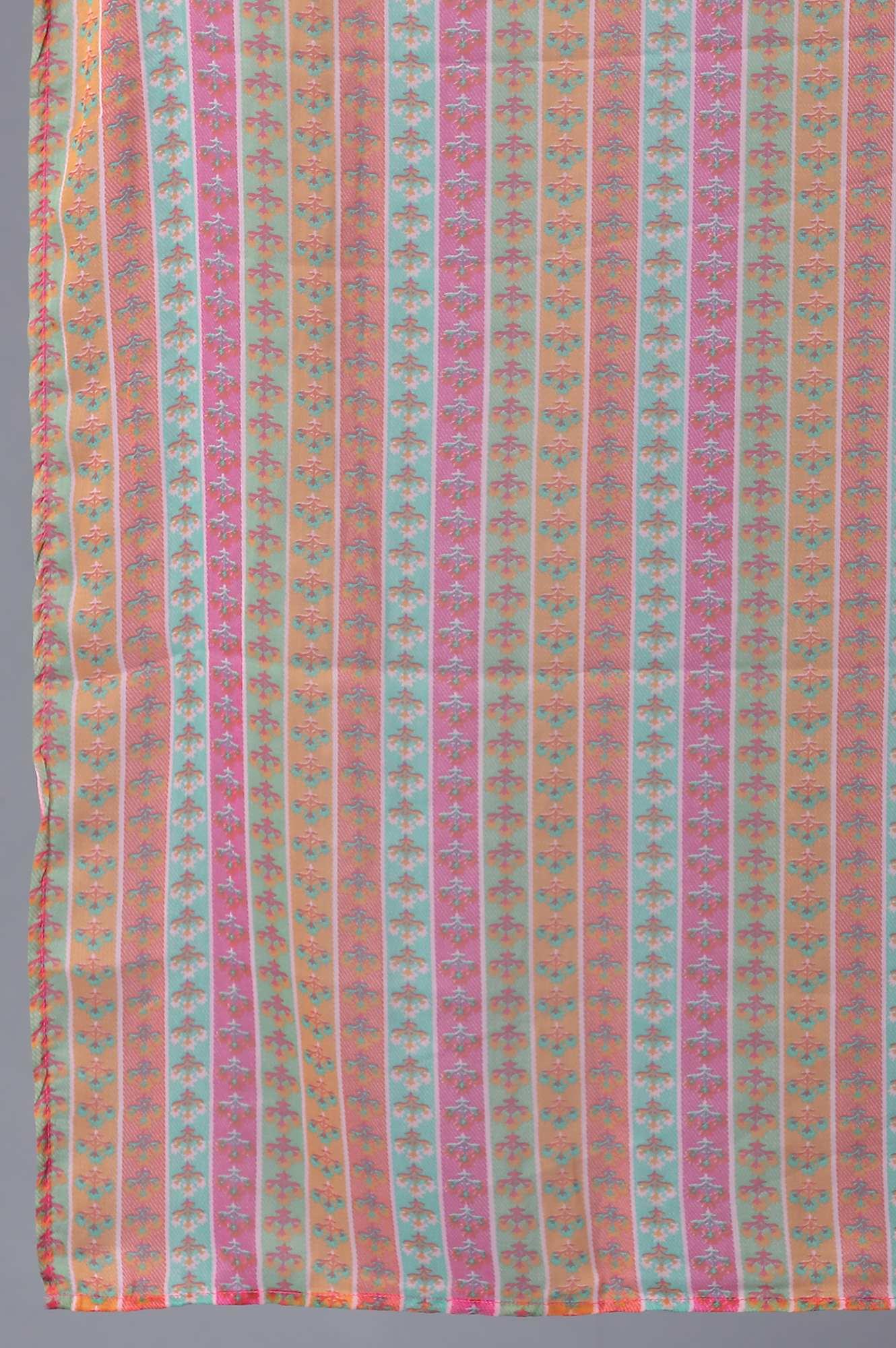 Light Pink Floral kurta in Round Neck with Parallel Pants and Dupatta - wforwoman