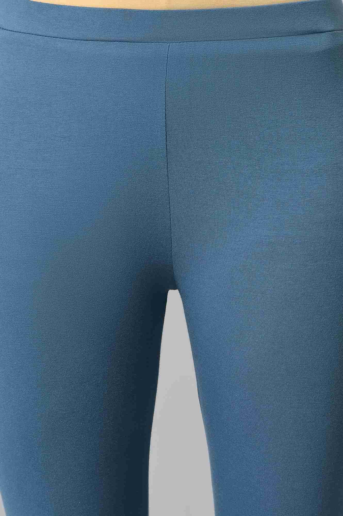 Deep Teal Fusion Embroidered kurta With Knitted Tights And Printed Dupatta - wforwoman