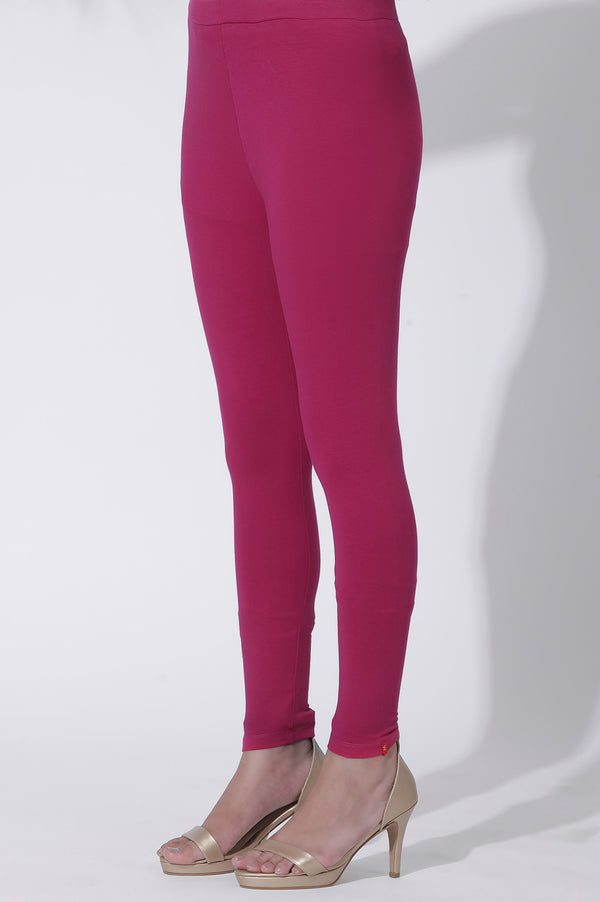 Pink Embroidered Flared Kurta, Tights and Dupatta Set
