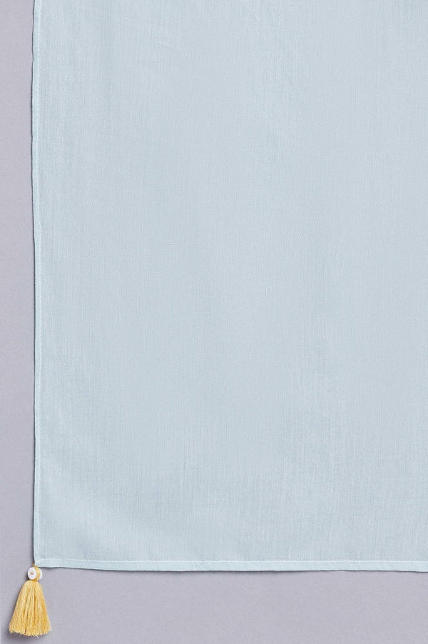 Yellow Dobby Straight kurta With Ecru Slim Pants And Dupatta