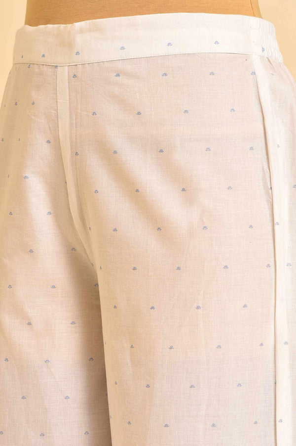 Blue Printed Sequined Kurta, Parallel Pants And Dupatta Set