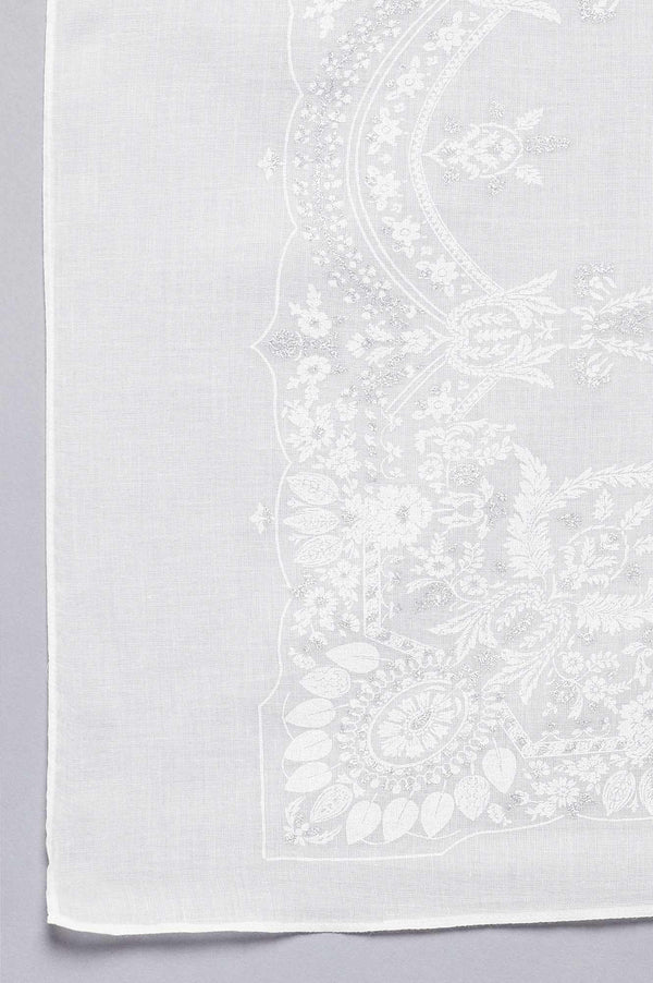 Light Grey Embroidered kurta with Parallel Pants and Dupatta