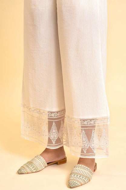 Light Blue Printed Kurta And Parallel Pants Set - wforwoman