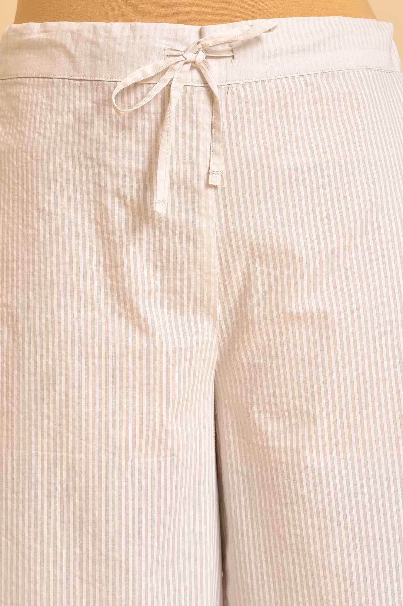 Light Blue Printed Kurta And Parallel Pants Set - wforwoman