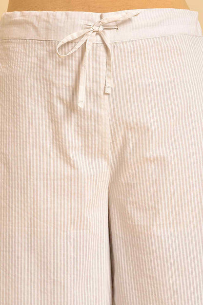 Light Blue Printed Kurta And Parallel Pants Set - wforwoman