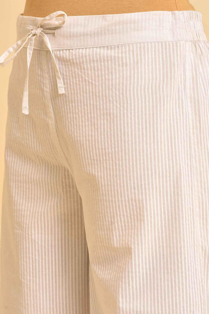 Light Blue Printed Kurta And Parallel Pants Set - wforwoman