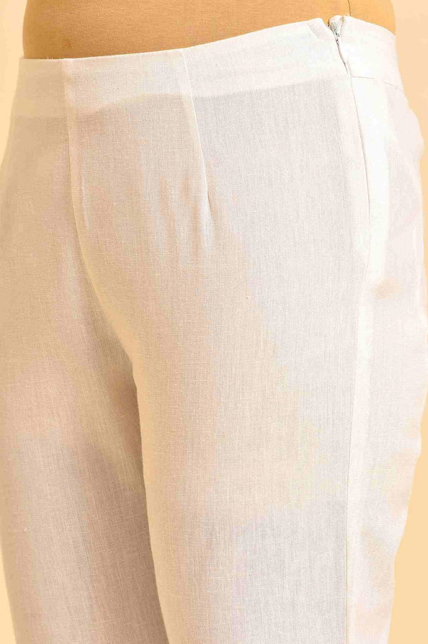 Yellow A-Line Embroidered Kurta, Pants And Dupatta Set