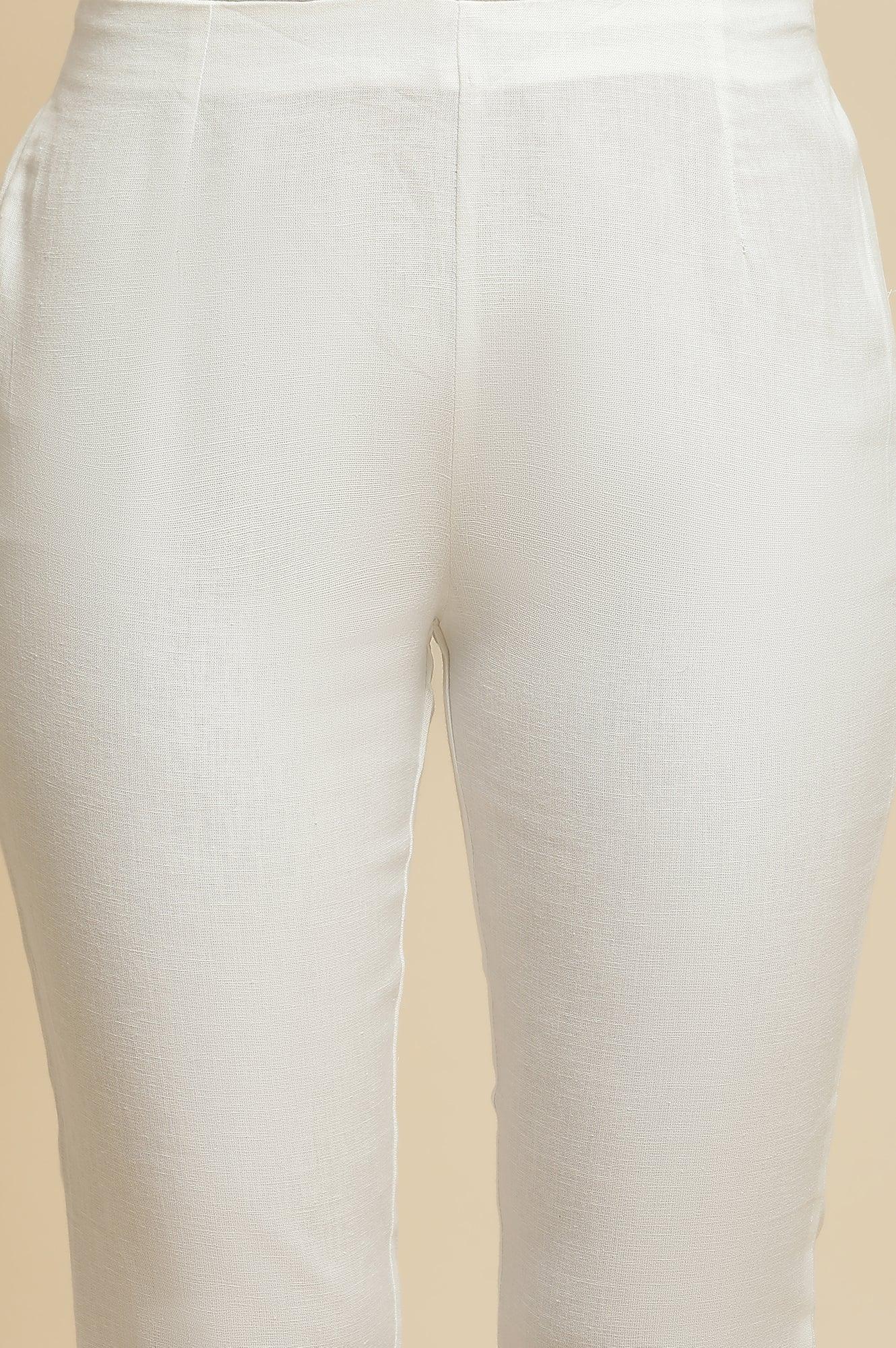 Blue Printed Kota Kurta &amp; Pants Set - wforwoman