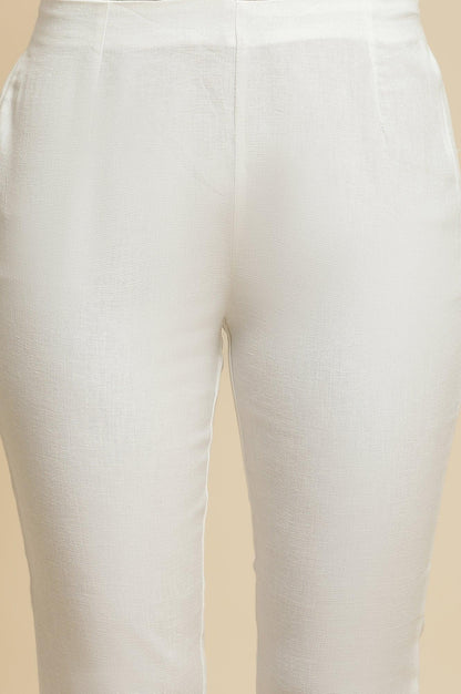 Blue Printed Kota Kurta &amp; Pants Set - wforwoman