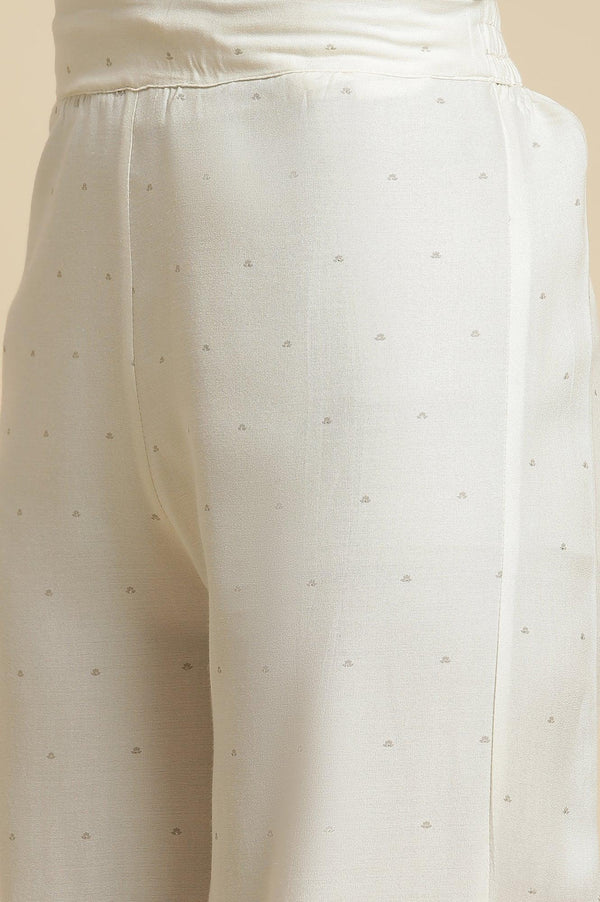 Grey Embroidered Kurta & Parallel Pants Set