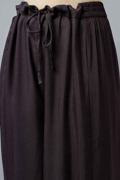 Black Embroidered kurta with Parallel Pants - wforwoman