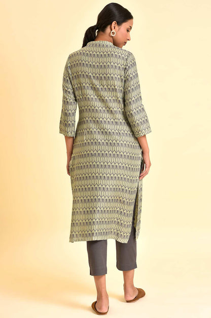 Pistachio Green Printed Kurta And Pants Set - wforwoman