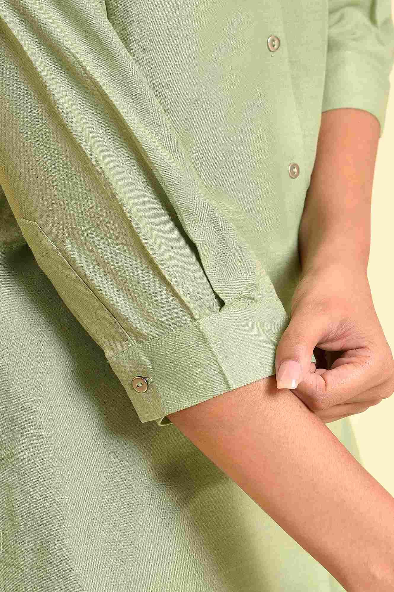 Fern Green Printed Kurta And Pants Set - wforwoman