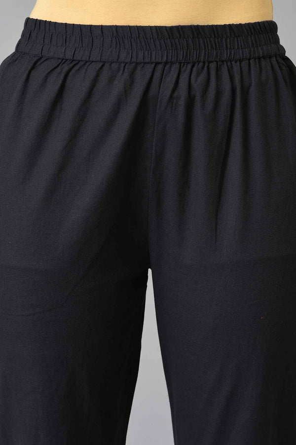 Red Dobby kurta In Round Neck With Black Slim Pants And Dupatta