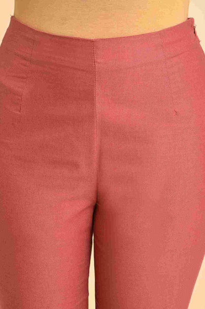 Light Red Chawal Taka Kurta, Pants And Dupatta - wforwoman