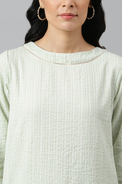 Pistachio Green kurta, Embroidered Slim Pants And Dupatta Set - wforwoman