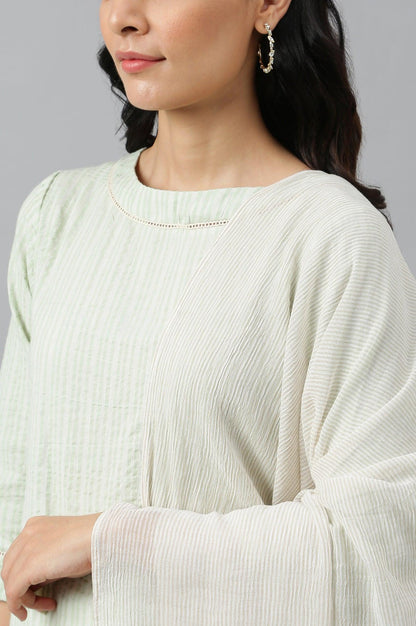 Pistachio Green kurta, Embroidered Slim Pants And Dupatta Set - wforwoman